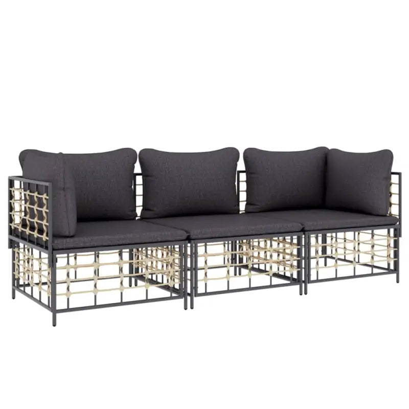 Loungebank in poly rattan en antraciet materiaal voor buitenplezier - Loungebanken