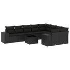 Loungebank in zwart materiaal met gepoedercoat staal afmetingen - Tuinsets