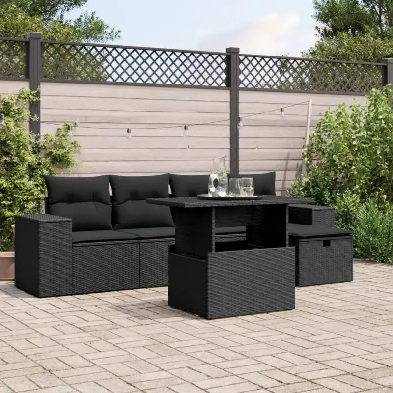 Loungebank in zwart materiaal met gepoedercoat staal afmetingen - Tuinsets