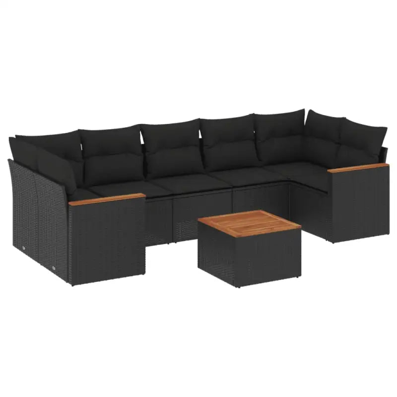 Loungebank in zwart materiaal met gepoedercoat staal afmetingen - Tuinsets