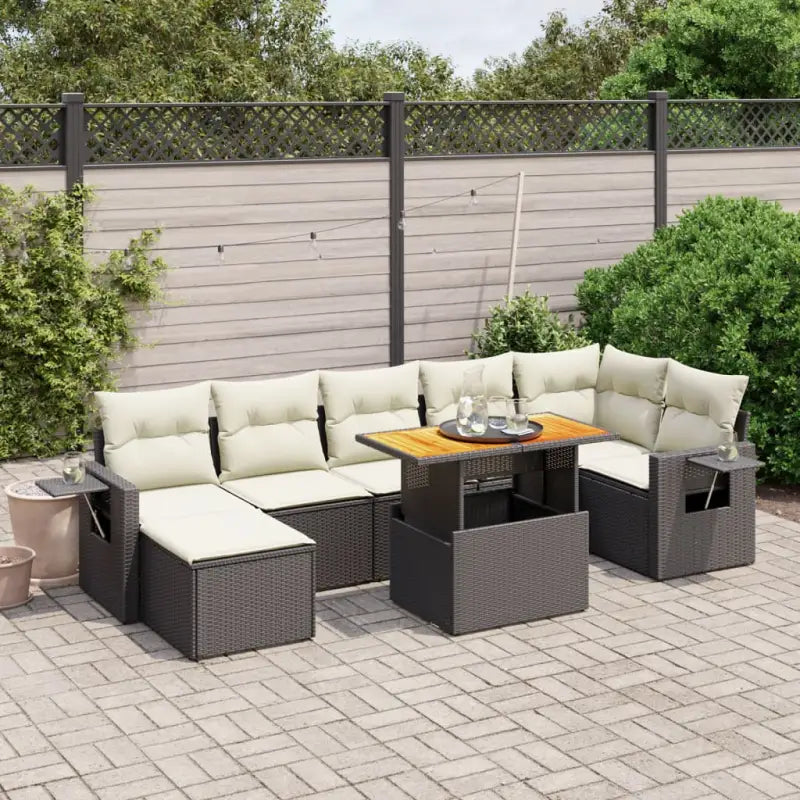 Loungebank in zwart materiaal met gepoedercoat staal Afmetingen - Tuinsets