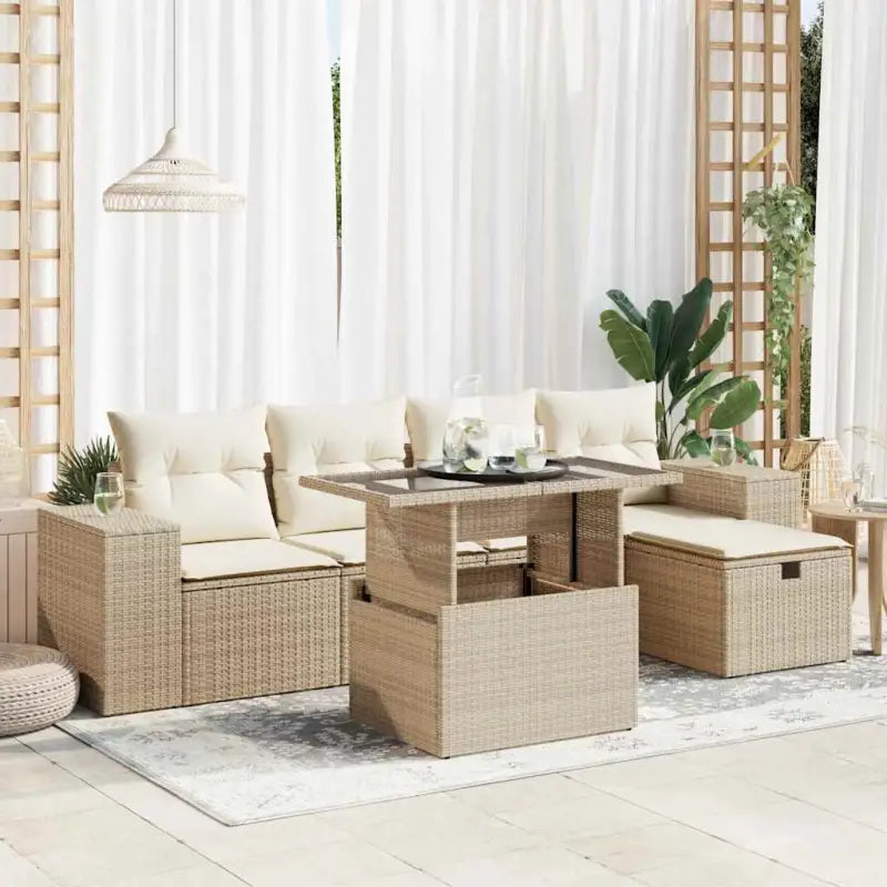 Loungebank in zwart materiaal met gepoedercoat staal afmetingen - beige en crèmekleurig / met opbergruimte - Tuinsets