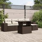 Loungebank in zwart materiaal met gepoedercoat staal afmetingen - Bruin en crème / zonder opbergruimte - Tuinsets