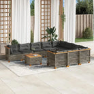 Loungebank in zwart materiaal met natuurlijke olieafwerking en ideale afmetingen - Grijs / Met tafel / gat weven