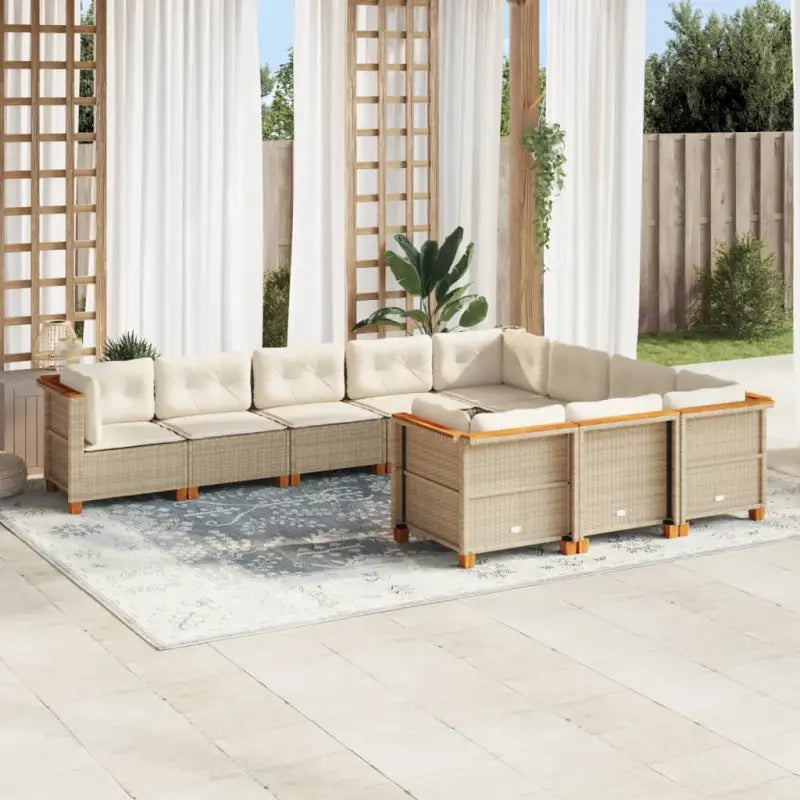 Loungebank in zwart materiaal met natuurlijke olieafwerking en ideale afmetingen - Beige / Zonder tafel / Dichtgeweven