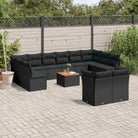 Loungebank in zwart materiaal met waterdichte tas en gepoedercoat staal - Tuinsets