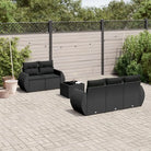 Loungebank in zwart materiaal met waterdichte tas en gepoedercoat staal - Zwart - Tuinsets
