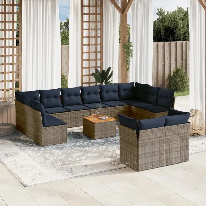Loungebank in zwart materiaal met waterdichte tas en gepoedercoat staal - grijs en donkergrijs - Tuinsets