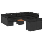 Loungebank in zwart materiaal met waterdichte tas en gepoedercoat staal - Tuinsets