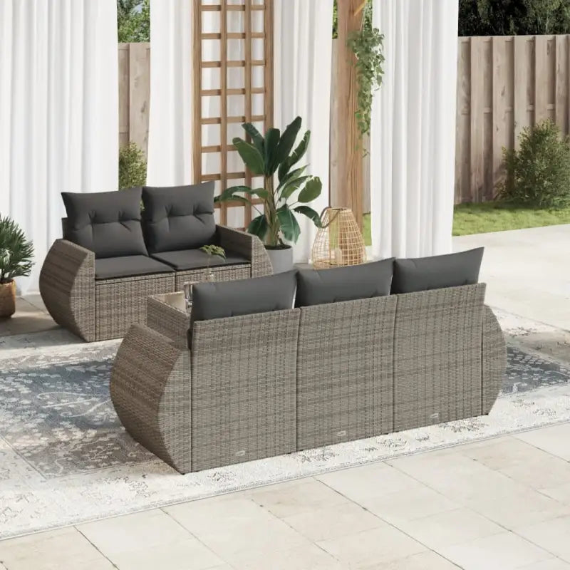 Loungebank in zwart materiaal met waterdichte tas en gepoedercoat staal - Grijs - Tuinsets