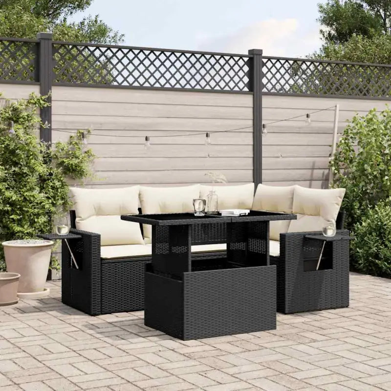 Loungebank in zwart materiaal van gepoedercoat staal met ideale afmetingen - Tuinsets