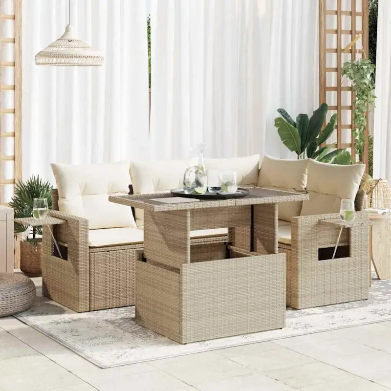 Loungebank in zwart materiaal van gepoedercoat staal met ideale afmetingen - beige en crèmekleurig / met opbergruimte