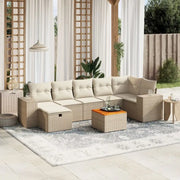 Loungebank met beige materiaal en gepoedercoat staal afmetingen - Tuinsets