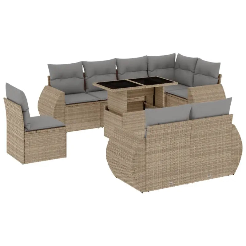 Loungebank met beige materiaal en gepoedercoat staal afmetingen - Tuinsets