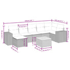 Loungebank met beige materiaal en gepoedercoat staal afmetingen - Tuinsets