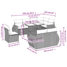 Loungebank met beige materiaal en gepoedercoat staal afmetingen - Tuinsets