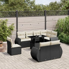 Loungebank met beige materiaal en gepoedercoat staal afmetingen - Zwart en crème / zonder opbergruimte - Tuinsets