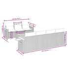 Loungebank met beige materiaal en poly rattan voor buitenplezier - Tuinsets