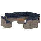 Loungebank met grijs materiaal en gepoedercoat staal afmetingen - Grijs - Tuinsets