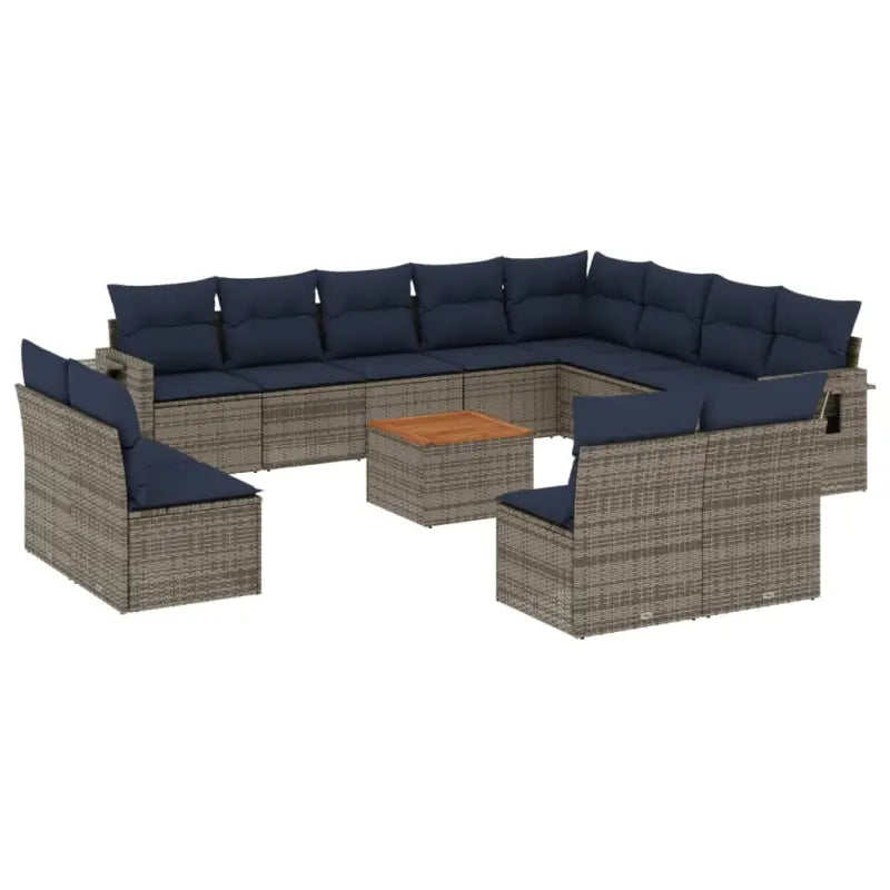 Loungebank met grijs materiaal en gepoedercoat staal afmetingen - Grijs - Tuinsets