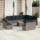 Loungebank met grijs materiaal en gepoedercoat staal afmetingen - Grijs - Tuinsets