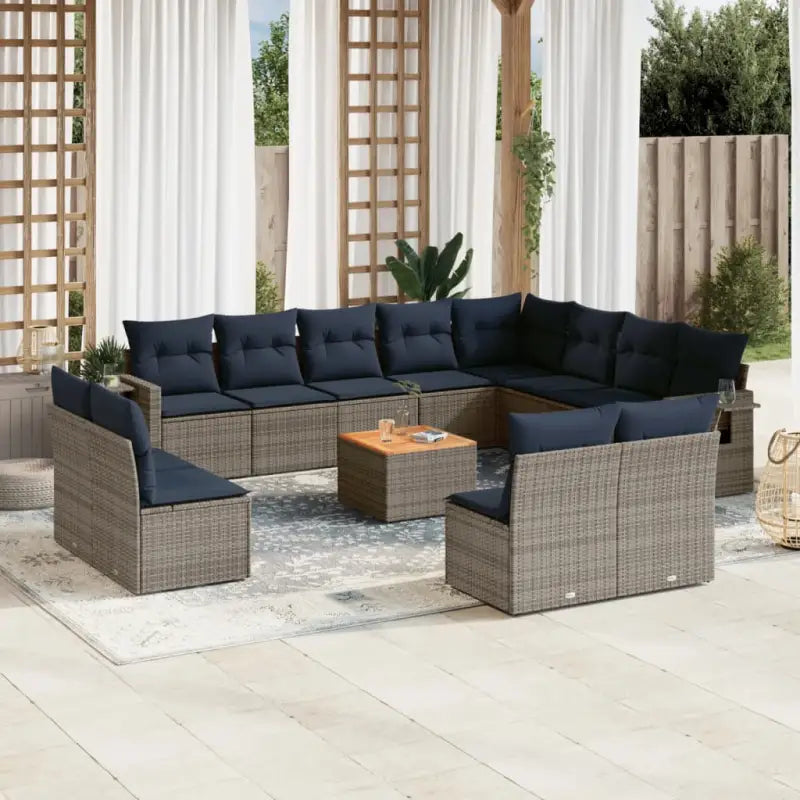Loungebank met grijs materiaal en gepoedercoat staal afmetingen - Grijs - Tuinsets