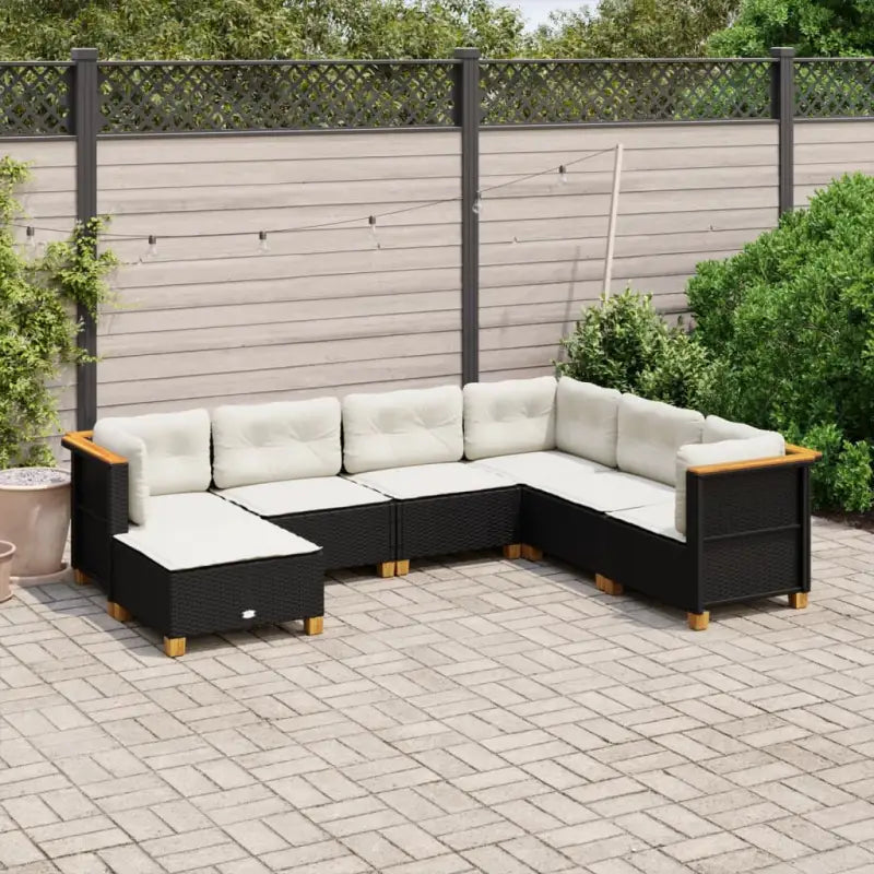 Loungebank met natuurlijke olieafwerking en zwart gepoedercoat staal - Zwart / Zonder tafel / Dichtgeweven - Tuinsets