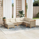 Loungebank met natuurlijke olieafwerking en zwart gepoedercoat staal - Beige / Zonder tafel / Dichtgeweven - Tuinsets