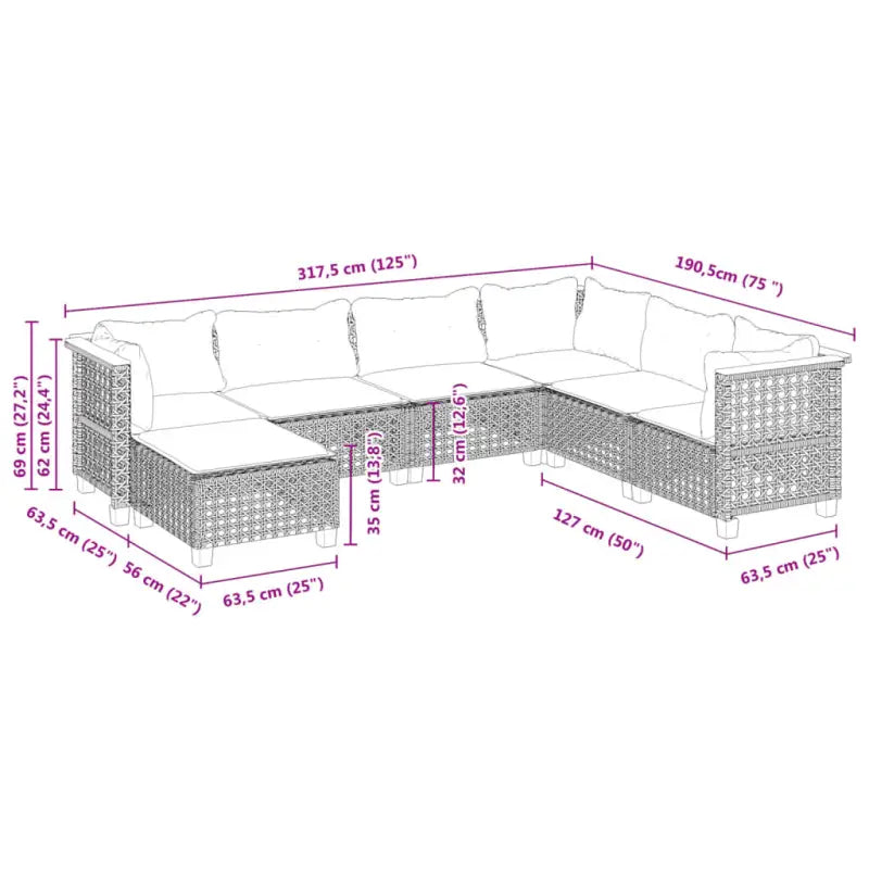 Loungebank met natuurlijke olieafwerking en zwart gepoedercoat staal - Tuinsets