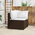 Loungebank met poly rattan en afmetingen kussen voor tuinplezier - Bruin / 1 / Hoekbank - Loungebanken
