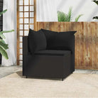 Loungebank met poly rattan en afmetingen kussen voor tuinplezier - Zwart / 1 / Hoekbank - Loungebanken