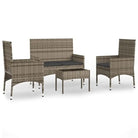 Loungebank met poly rattan en gepoedercoat staal voor in de tuin - Tuinsets