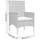 Loungebank met poly rattan en gepoedercoat staal voor in de tuin - Tuinsets