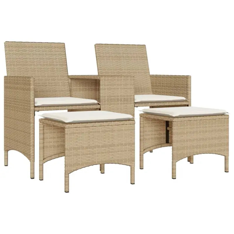 Loungebank met poly rattan en wasbare hoes voor buitenruimte - Loungebanken