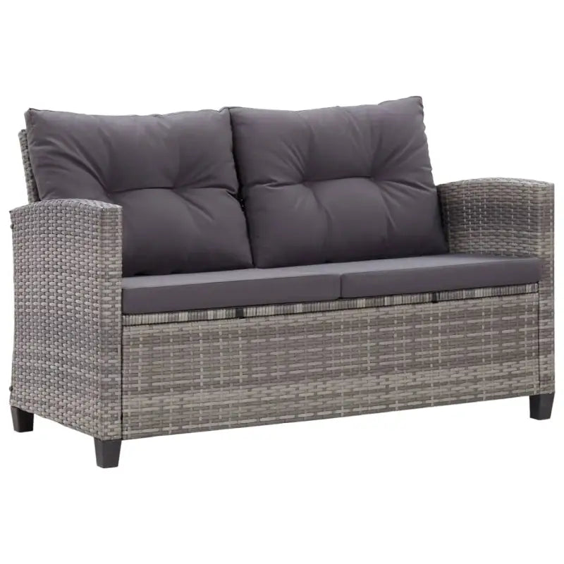 Loungebank met poly rattan voor gemakkelijk ontspannen buiten - Grijs / 1 - Loungebanken