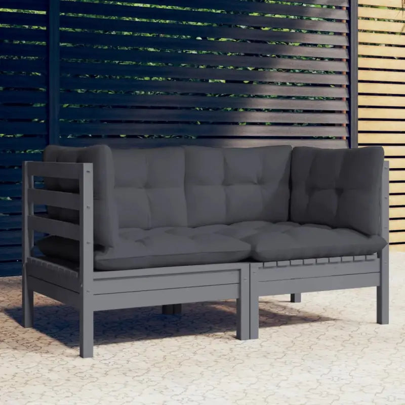 Loungebank met rug- en zijkussens van massief grenenhout - Loungebanken