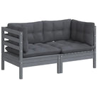 Loungebank met rug- en zijkussens van massief grenenhout - Loungebanken
