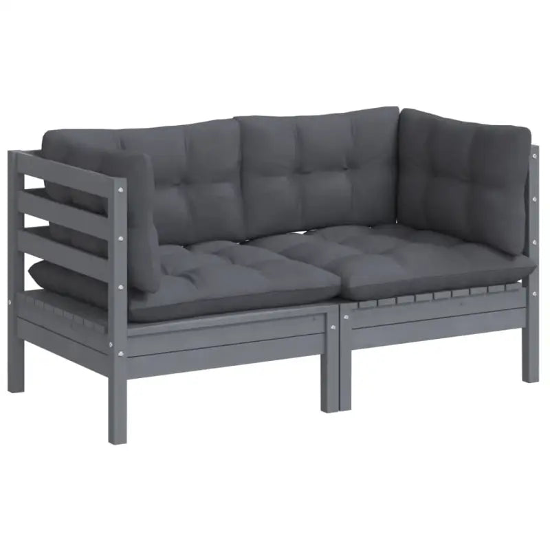 Loungebank met rug- en zijkussens van massief grenenhout - Loungebanken