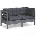 Loungebank met rug- en zijkussens van massief grenenhout - Loungebanken