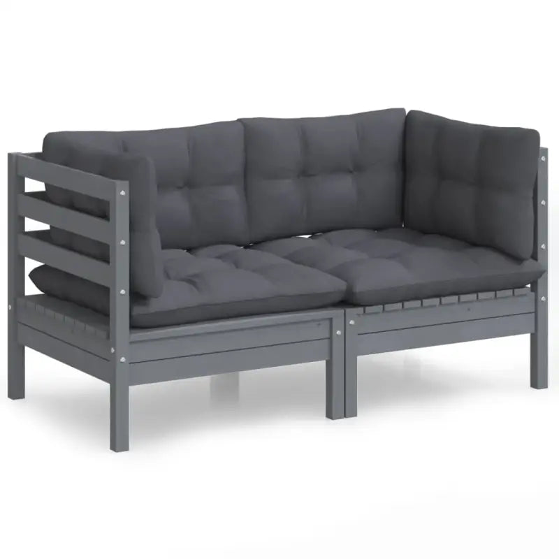 Loungebank met rug- en zijkussens van massief grenenhout - Loungebanken