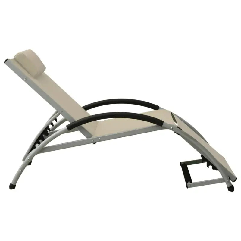Loungebank met verstelbare rugleuning en voetensteun van aluminum - Ligstoelen
