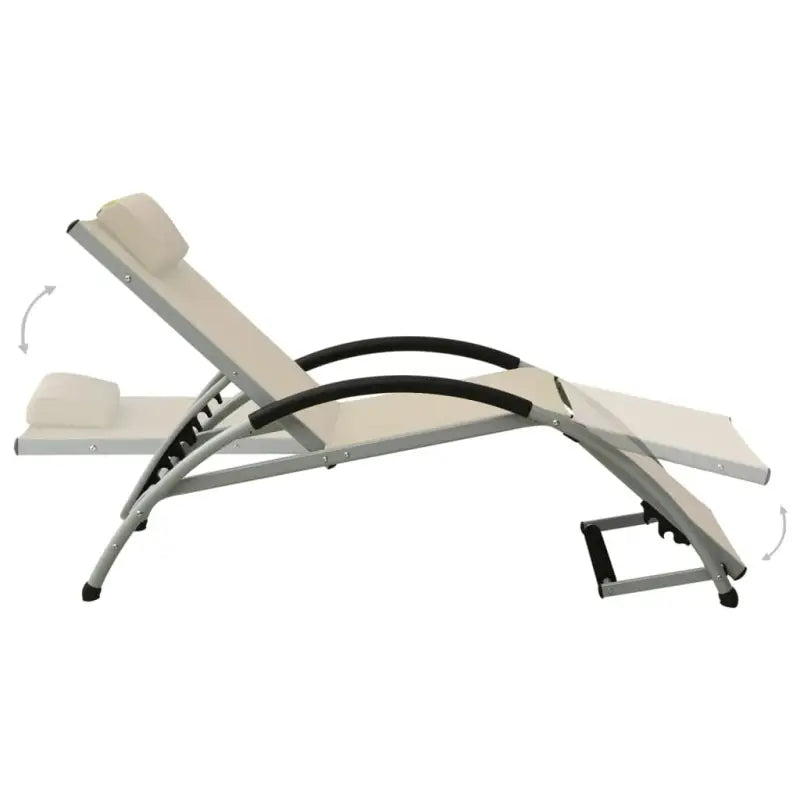 Loungebank met verstelbare rugleuning en voetensteun van aluminum - Ligstoelen