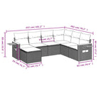Loungebank met waterdichte tas in grijs materiaal en gepoedercoat staal - Grijs en blauw / Zonder tafel - Tuinsets