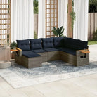 Loungebank met waterdichte tas in grijs materiaal en gepoedercoat staal - Grijs en blauw / Zonder tafel - Tuinsets