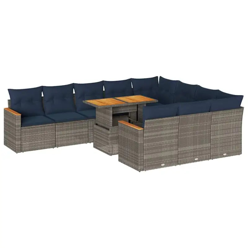 Loungebank met Waterdichte Zak in Grijs Materiaal en Gepoedercoat Staal - Grijs / met opbergruimte - Tuinsets