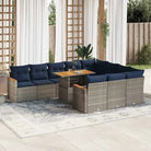 Loungebank met Waterdichte Zak in Grijs Materiaal en Gepoedercoat Staal - Grijs / met opbergruimte - Tuinsets