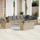 Loungebank set in gemengd beige met gepoedercoat staal en afmetingen - Gemengd beige / Zonder tafel - Tuinsets