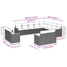 Loungebank set in gemengd beige met gepoedercoat staal en afmetingen - Tuinsets