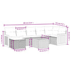 Loungebank set in zwart materiaal van gepoedercoat staal voor tuin of terras - Tuinsets