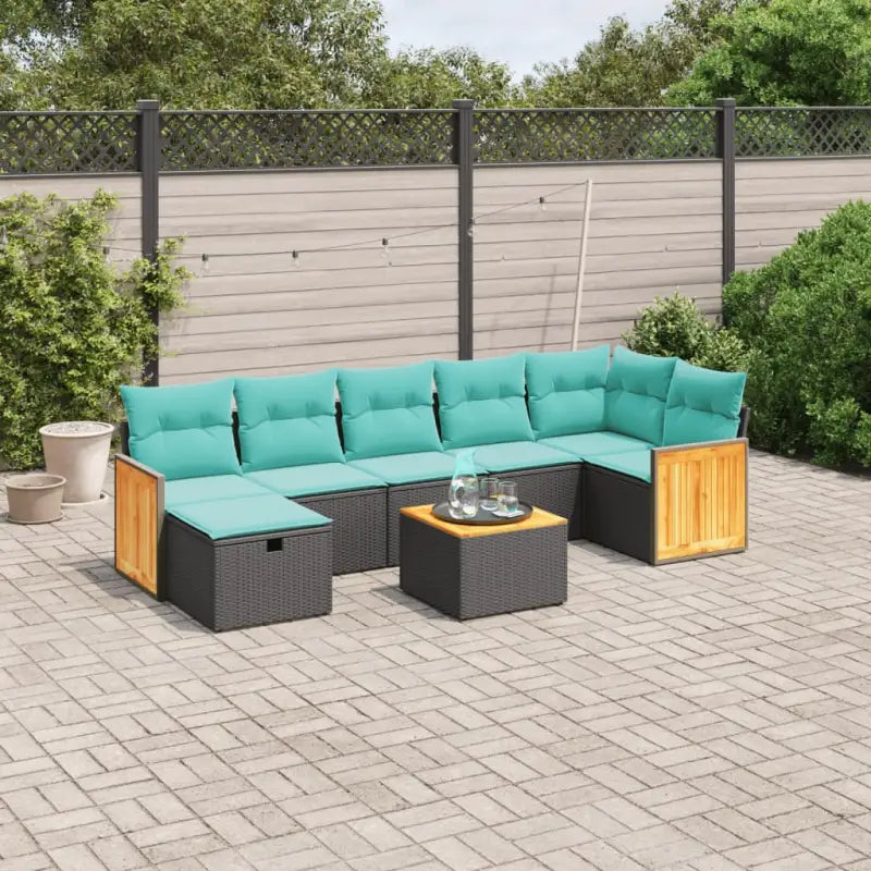 Loungebank set in zwart materiaal van gepoedercoat staal voor tuin of terras - Zwart / zonder opbergruimte - Tuinsets